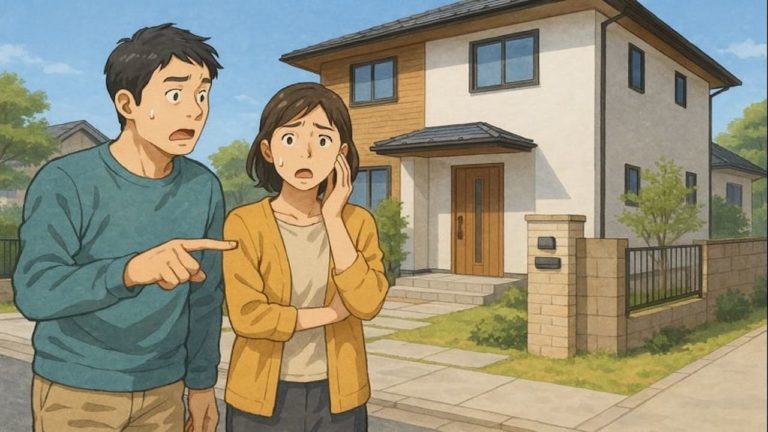 岐阜県で夫婦が外構トラブルで困っているイメージ