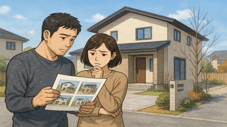 群馬県で夫婦が外構業者の選び方と探し方を考えているイメージ