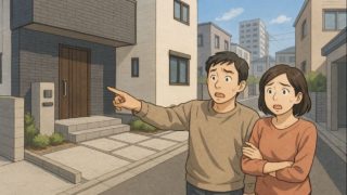 羽曳野市で夫婦が外構トラブルで困っているイメージ