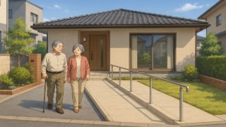 八王子市の戸建てに施工されたバリアフリー外構のイメージ