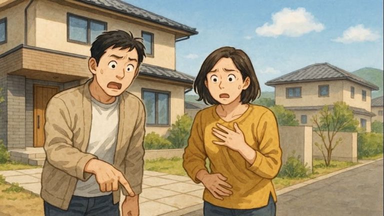 秦野市で夫婦が外構トラブルで困っているイメージ