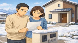 白山市で夫婦が外構見積もりで悩んでいるイメージ