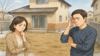 白山市の外構工事の失敗にがっかりする夫婦のイメージ