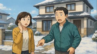 白山市で夫婦が外構トラブルで困っているイメージ