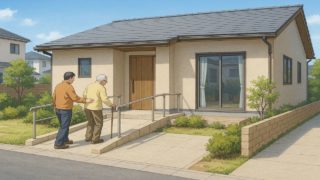 浜松市の戸建てに施工されたバリアフリー外構のイメージ