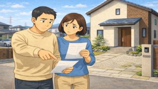 半田市で夫婦が外構見積もりで悩んでいるイメージ