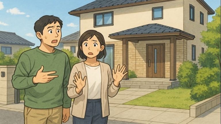 半田市で夫婦が外構トラブルで困っているイメージ