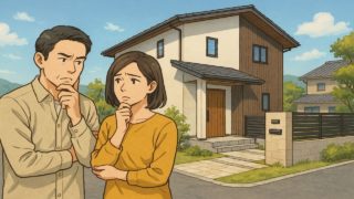 廿日市市で夫婦が外構業者の選び方と探し方を考えているイメージ