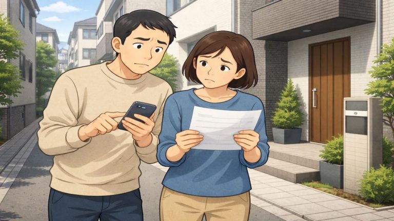 東久留米市で夫婦が外構見積もりで悩んでいるイメージ