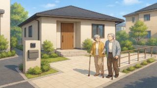 東近江市の戸建てに施工されたバリアフリー外構のイメージ