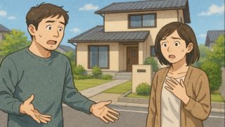 東近江市で夫婦が外構トラブルで困っているイメージ
