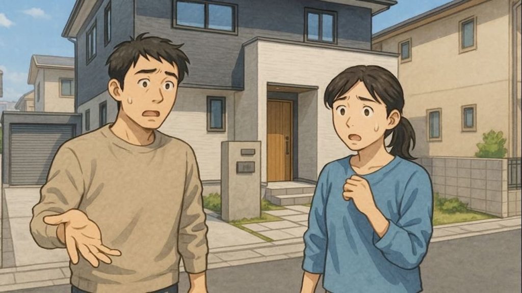 東大阪市で夫婦が外構トラブルで困っているイメージ