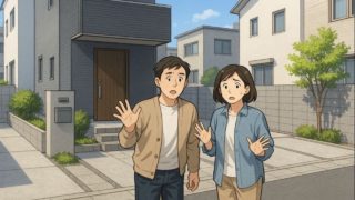 枚方市で夫婦が外構トラブルで困っているイメージ