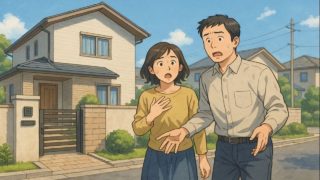 平塚市で夫婦が外構トラブルで困っているイメージ