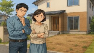 【広島県】外構の失敗例5選|数年後にやり直し費用がかさむパターン 広島県の外構工事の失敗にがっかりする夫婦のイメージ