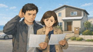 日立市で夫婦が外構見積もりで悩んでいるイメージ