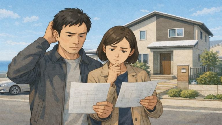 日立市で夫婦が外構見積もりで悩んでいるイメージ