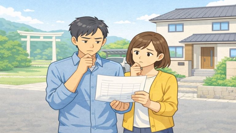 防府市で夫婦が外構見積もりで悩んでいるイメージ