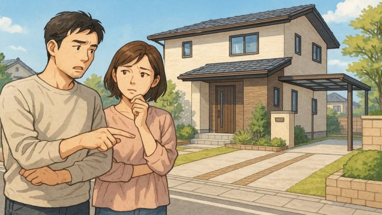 兵庫県で夫婦が外構業者の選び方と探し方を考えているイメージ