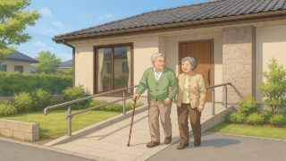 【市原市】外構のバリアフリー仕様例5つ|今やるか後回しか決める基準 市原市の戸建てに施工されたバリアフリー外構のイメージ