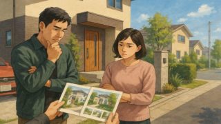 【市原市】外構業者の選び方&探し方|ラクになる時短術5ポイント 市原市で夫婦が外構業者の選び方と探し方を考えているイメージ