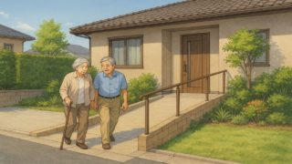 市川市の戸建てに施工されたバリアフリー外構のイメージ