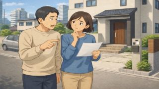 市川市で夫婦が外構見積もりで悩んでいるイメージ