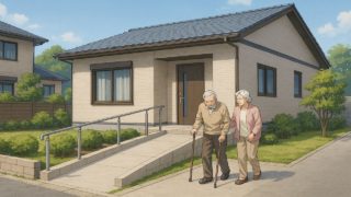 一宮市の戸建てに施工されたバリアフリー外構のイメージ