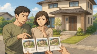 【一宮市】外構業者の選び方と探し方の基本|地雷業者を避ける5つの鉄則 一宮市で夫婦が外構業者の選び方と探し方を考えているイメージ