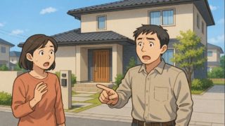 一宮市で夫婦が外構トラブルで困っているイメージ