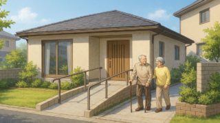 伊賀市の戸建てに施工されたバリアフリー外構のイメージ