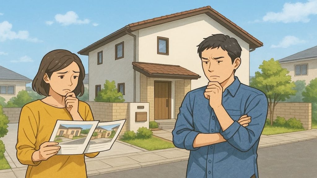 飯塚市で夫婦が外構業者の選び方と探し方を考えているイメージ