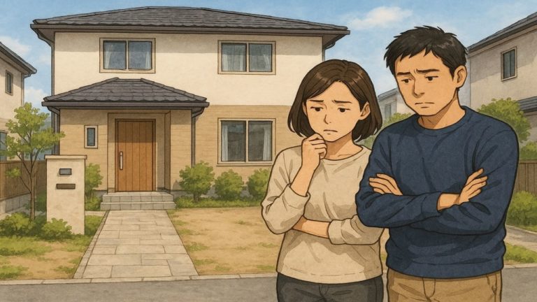 飯塚市の外構工事の失敗にがっかりする夫婦のイメージ