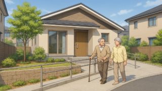 池田市の戸建てに施工されたバリアフリー外構のイメージ