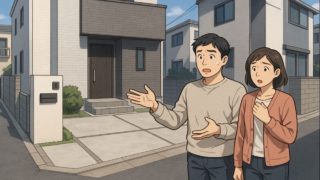 池田市で夫婦が外構トラブルで困っているイメージ