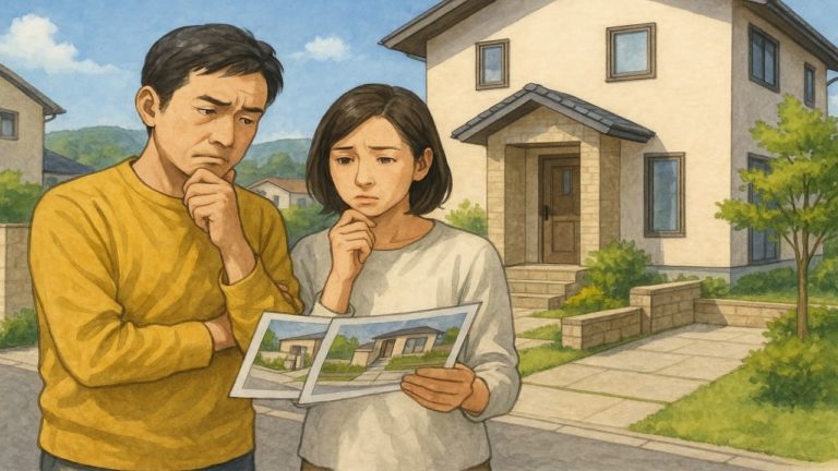 生駒市で夫婦が外構業者の選び方と探し方を考えているイメージ