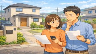 生駒市で夫婦が外構見積もりで悩んでいるイメージ