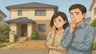 生駒市の外構工事の失敗にがっかりする夫婦のイメージ