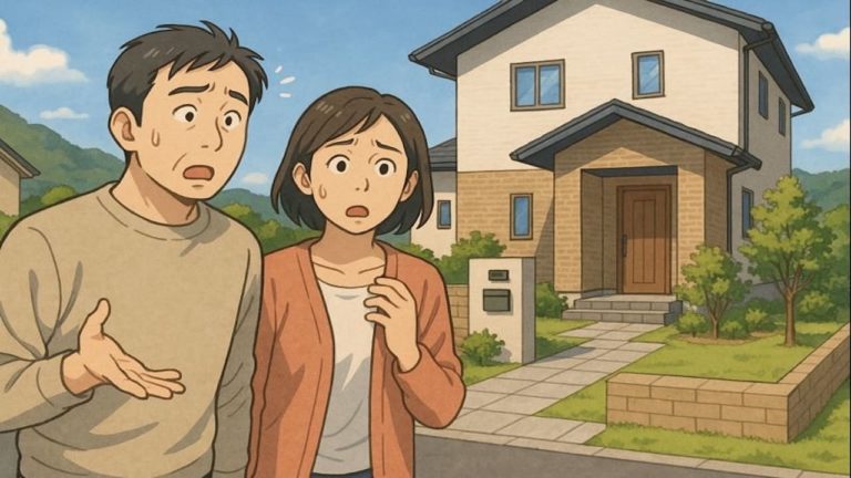 生駒市で夫婦が外構トラブルで困っているイメージ