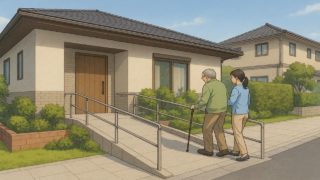 稲沢市の戸建てに施工されたバリアフリー外構のイメージ