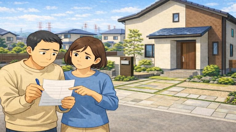 稲沢市で夫婦が外構見積もりで悩んでいるイメージ