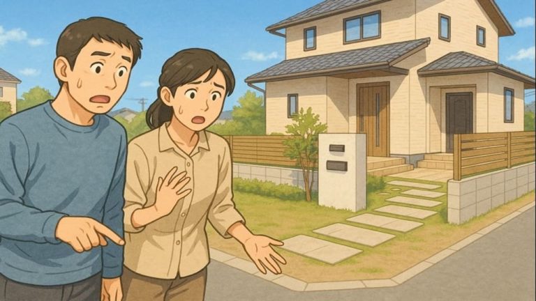 稲沢市で夫婦が外構トラブルで困っているイメージ