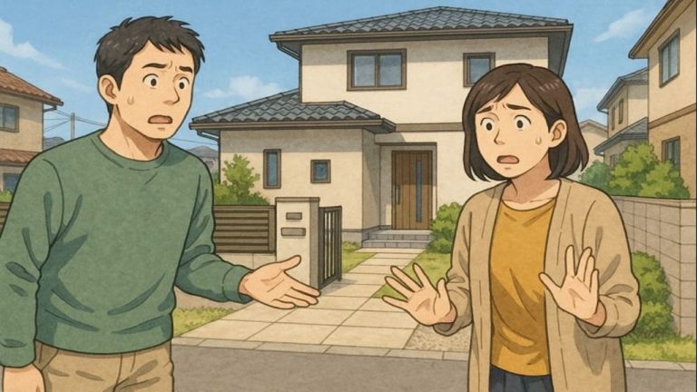 諫早市で夫婦が外構トラブルで困っているイメージ