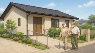 【伊勢崎市】外構をバリアフリー化する工夫5つ|今やるか後回しか決める基準 伊勢崎市の戸建てに施工されたバリアフリー外構のイメージ