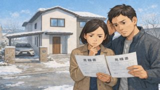 【石狩市】外構見積もりのトラブル5選|10年後に差がつく判断基準 石狩市で夫婦が外構見積もりで悩んでいるイメージ