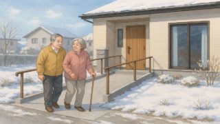 石川県の戸建てに施工されたバリアフリー外構のイメージ