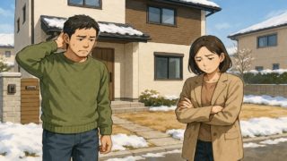 石川県の外構工事の失敗にがっかりする夫婦のイメージ