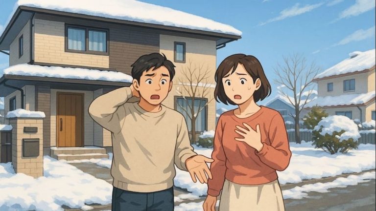 石川県で夫婦が外構トラブルで困っているイメージ