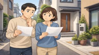 板橋区で夫婦が外構見積もりで悩んでいるイメージ