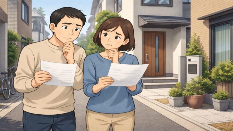 板橋区で夫婦が外構見積もりで悩んでいるイメージ